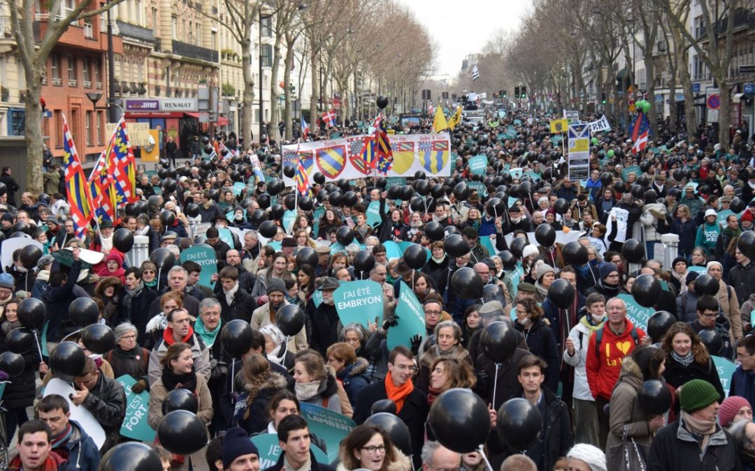 45 000 manifestants marchent pour la vie à Paris