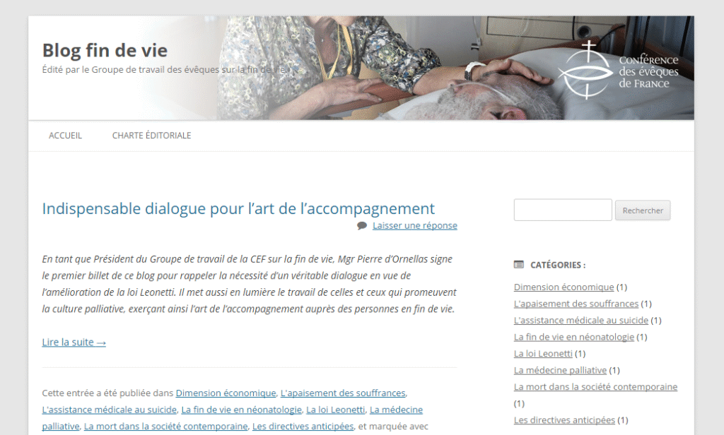 Fin de vie : les évêques de France lancent un blog